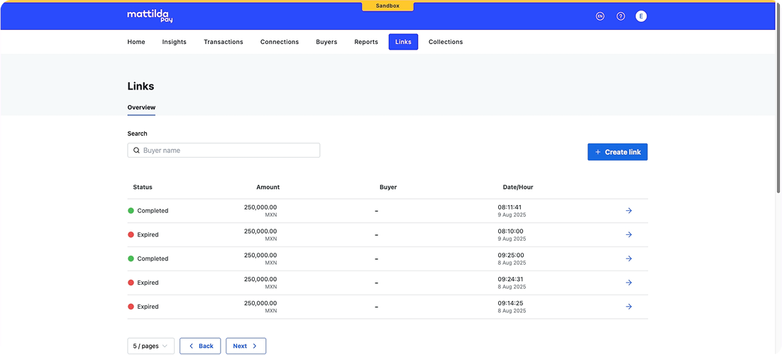 Vista de Refill en dispositivos